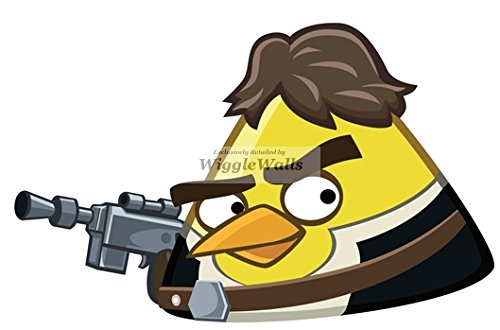7 Inches Han Solo Chuck Yellow Bird Angry Birds Star Wars Removable Peel Self Stick Adhesive Vinyl Decorative Wall Decal Sticker Art Kids Room Home Decor Girl Boy 7x4 Inch