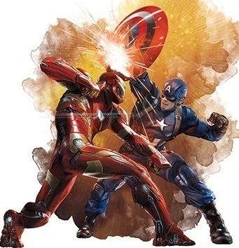 5 Inch Captain America Shield Versus Iron Man Civil War Team Cap Stark Marvel Avengers Comics Removable Wall Decal Sticker Art Home Decor Kids Room Boys Decoration 4 1/2 x 5 inches