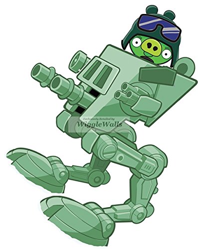 8 Inches at-at Imperial Walker Green Pig Piggy Angry Birds Star Wars Removable Peel Self Stick Adhesive Vinyl Decorative Wall Decal Sticker Art Kids Room Home Decor Girl Boy 6x8 Inch