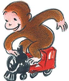 3 Inch Curious George Riding Train Decal Classic Storybook Monkey Removable Peel Self Stick Wall Sticker Art (Decoration for Walls Laptop Yeti Tumbler) Nursery Bedroom Home Decor 2 1/2 x 3 inch