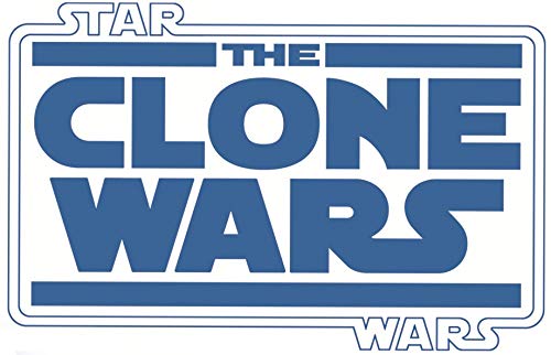 3 Inch Clone Wars Text Logo Decal Jedi Master Knight Rebel Alliance Force Star Wars Classic Removable Wall Sticker Art Home Decor Kids Room 3 Inches Wide by 2 1/2 Inches Tall