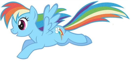 13 Inch Rainbow Dash Wall Decal Pony Removable Peel Self Stick Sticker Art Home Kids Room Decor Decoration - 13 by 6 inches