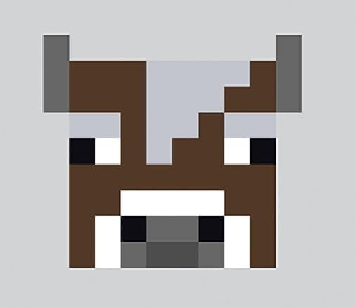 3" Cow Decal Minecraft Character Peel and Stick Wall Sticker Video Game Room Art Gamer Decor 3 x 3 inches