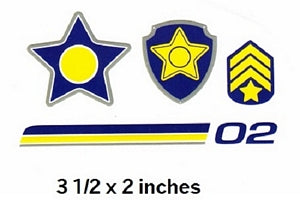 Chase No. 2 Badge Wall Decal Paw Patrol Police Logo Removable Sticker Boy Pup Peel and Stick Art 3.5 x 2 inches