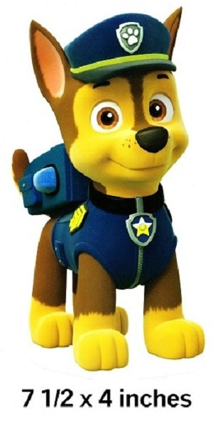 Chase Paw Patrol Police Pup Wall Decal Removable Sticker Peel and Stick Art 4 x 7 1/2 inches