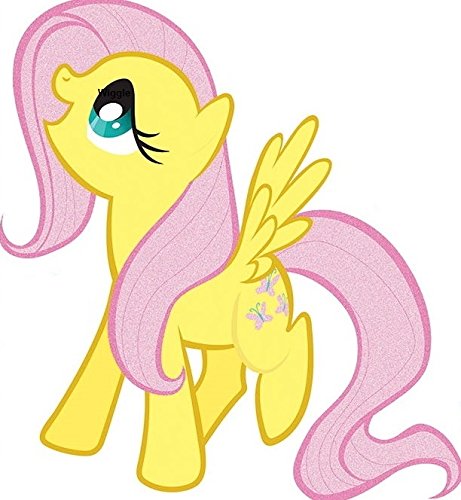 9 Inch Fluttershy Wall Decal Sticker MLP Pegaus Pony The Movie Removable Peel Self Stick Adhesive Vinyl Decorative Art Kids Room Home Decor Girl Bedroom Nursery 9 by 9 inches Tall