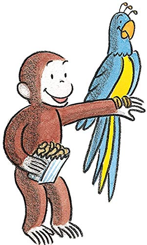 7 Inch Curious George Parott Decal Classic Storybook Monkey Removable Peel Self Stick Wall Sticker Art (Decoration for Walls Laptop Tumbler) Nursery Bedroom Home Decor 4 x 7 inch
