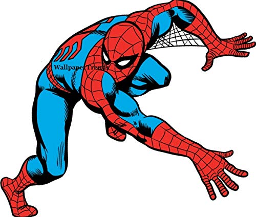 8 Inch Classic Vintage Spiderman Spider Man Removable Peel Self Stick Adhesive Vinyl Decorative Wall Decal Sticker Art Kids Room Home Decor Boys Children 8 x 6 inches