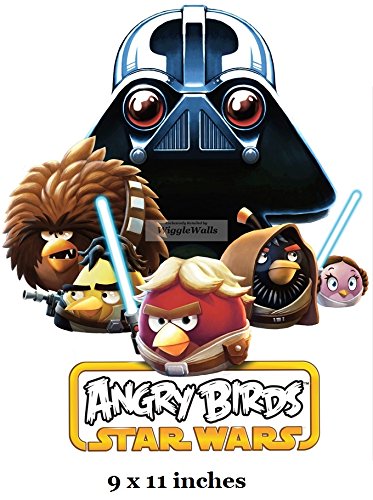 11 Inches Death Star Lard Vader Terrance Luke  Angry Birds Star Wars Removable Peel Self Stick Wall Decal Sticker Art Kids Room Home Decor 9x11 Inch