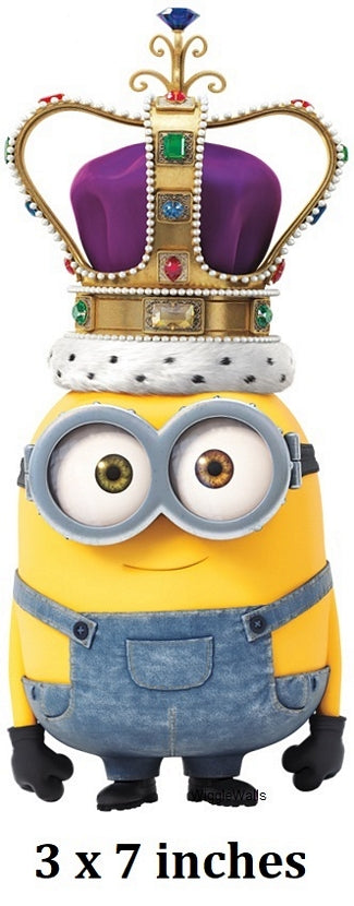 Minion character with a crown, 3x7 inches