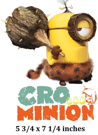Minion character with a coconut and goggles, labeled 'Cro Minion' on a white background.