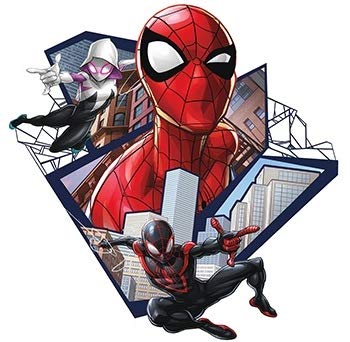 4 Inch Trio Decal Spiderman Spider-Woman Spider-Gwen Stacy Miles Morales Spiderman Removable Peel Self Stick Adhesive Vinyl Wall Sticker Art Kids Room Home Decor Boys 4 x 4 Inch