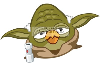 5 Inches Yoda Jedi Bird Angry Birds Star Wars Removable Peel Self Stick Adhesive Vinyl Decorative Wall Decal Sticker Art Kids Room Home Decor Girl Boy 5x3 Inch