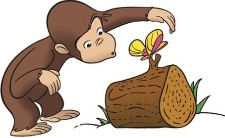 5 Inch Curious George Monkey Animal Removable Peel Self Stick Adhesive Vinyl Decorative Wall Decal Sticker Art Kids Room Home Decor Girl Boy Children Bedroom Nursery 5 1/2 x 3 inches Tall