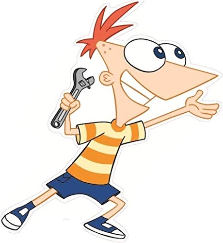 7 Inch Phineas and Ferb Decal Disney XD Repositionable Removable Peel Self Stick Wall Sticker Art Home Decor (Decoration for Walls Laptop Tumbler) 5 by 7 inch