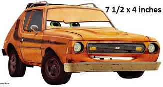 Grem Orange AMC Gremlin Wall Decal Disney Cars Movie Removable Sticker Peel and Stick Art 7.5 x 4 inches
