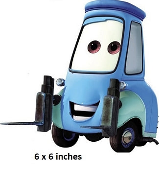 Guido Blue Forklift Wall Decal Team 95 Member Removable Sticker Disney Cars Movie Peel and Stick Art 6 x 6 inches