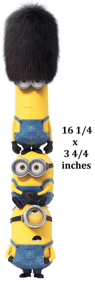 Minion decal with size dimensions displayed