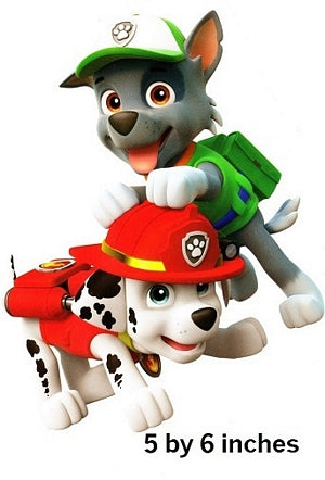 Marshall and Rocky Wall Decal Paw Patrol Pups Removable Sticker Peel and Stick Art 5 x 6 inches
