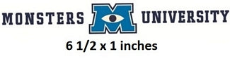 Monsters University logo with dimensions 6.5 x 1 inches