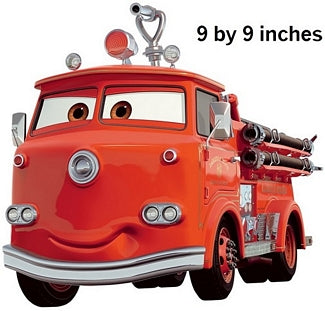 9 Inch Red Fire Truck Disney Pixar Cars 2 Movie Removable Wall Decal Sticker Art Home Racing Decor