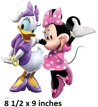 Minnie Mouse and Daisy Duck Wall Decal Removable Sticker Walt Disney Peel and Stick Home Decor Art 9 x 6 inches