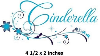 Sparkle Princess Cinderella Wall Decal Removable Sticker Walt Disney Princesses Peel and Stick Home Decor Art 4.5 x 2 inches