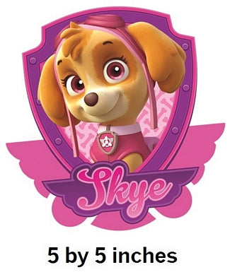 Skye Air Rescue Pup Wall Decal Paw Patrol Removable Sticker Girl Pups Peel and Stick Art 5 x 5 inches