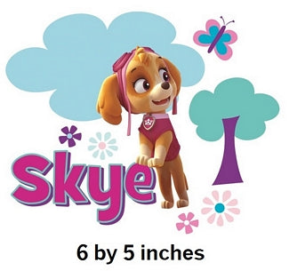 Skye Air Rescue Pup Wall Decal Paw Patrol Removable Sticker Girl Pups Peel and Stick Art 6 x 5 inches