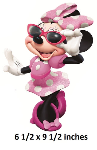 Minnie Mouse Wall Decal Pink Bow Removable Sticker Walt Disney Peel and Stick Home Decor Art 6.5 x 9.5 inches