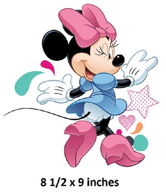 Minnie Mouse Wall Decal Pink Bow Removable Sticker Walt Disney Peel and Stick Home Decor Art 8.5 x 9 inches