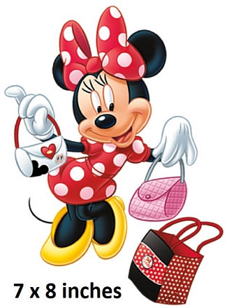 Minnie Mouse Wall Decal Red Bow Removable Sticker Walt Disney Peel and Stick Home Decor Art 7 x 8 inches