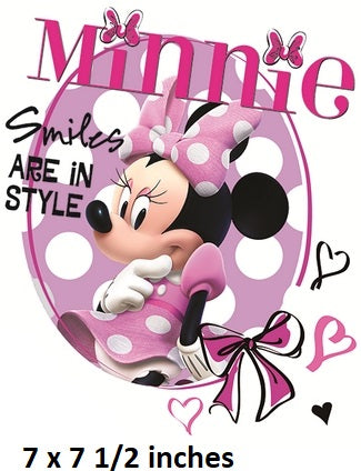 Minnie Mouse Wall Decal Pink Bow Removable Sticker Walt Disney Peel and Stick Home Decor Art 7 x 7.5 inches