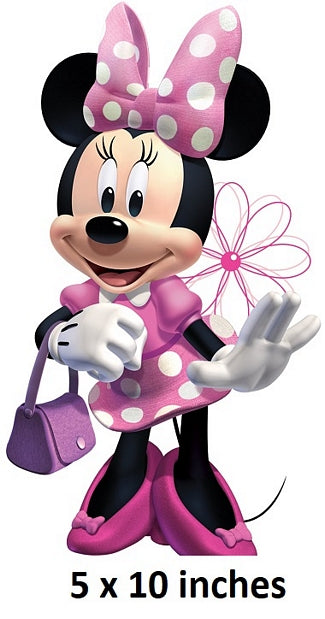 Minnie Mouse Wall Decal Pink Bow Removable Sticker Walt Disney Peel and Stick Home Decor Art 5 x 10 inches