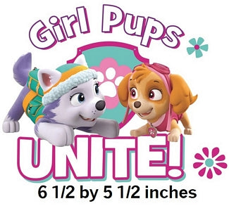 Girl Pups Unite Wall Decal Skye and Everest Removable Sticker Paw Patrol Rescue Peel and Stick Art 6.5 x 5.5 inches