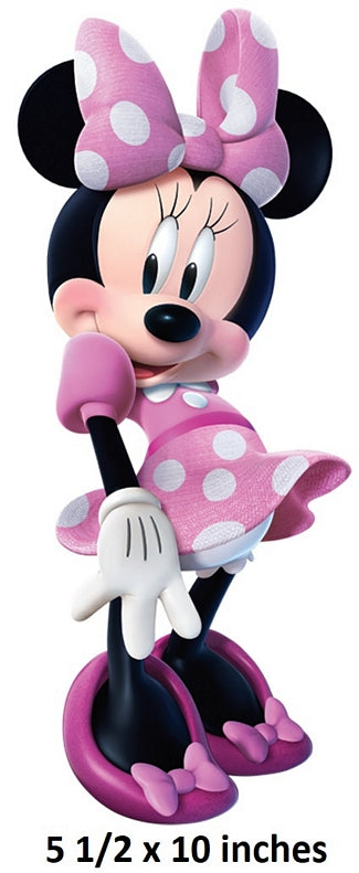 Minnie Mouse Wall Decal Pink Bow Removable Sticker Walt Disney Peel and Stick Home Decor Art 5.5 x 10 inches