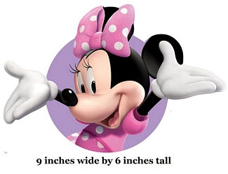 Minnie Mouse Wall Decal Pink Bow Removable Sticker Walt Disney Peel and Stick Home Decor Art 9 x 6 inches