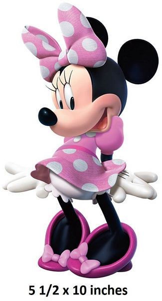 Minnie Mouse Wall Decal Pink Bow Removable Sticker Walt Disney Peel and Stick Home Decor Art 5.5 x 10 inches