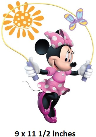 Minnie Mouse Wall Decal Pink Bow Removable Sticker Walt Disney Peel and Stick Home Decor Art 9 x 11.5 inches