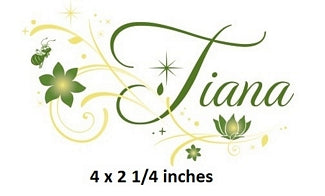 Sparkle Princess Tiana Wall Decal Princess and the Frog Removable Sticker Walt Disney Princesses Peel and Stick Home Decor Art 4 x 2.25 inches