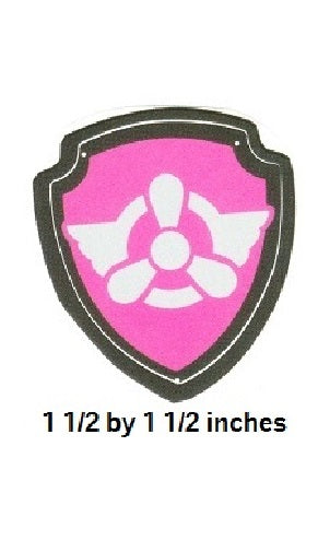 Skye Air Rescue Badge Wall Decal Paw Patrol Logo Removable Sticker Girl Pup Peel and Stick Art 1.5 x 1.5 inches