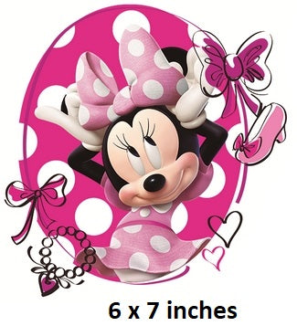 Minnie Mouse Wall Decal Pink Bow Removable Sticker Walt Disney Peel and Stick Home Decor Art 6 x 7 inches