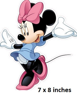 Classic Minnie Mouse Wall Decal Pink Bow Removable Sticker Walt Disney Peel and Stick Home Decor Art 7 x 8 inches